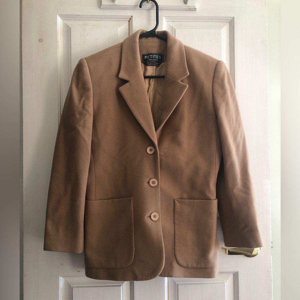 Riding blazer or professional wear with tailored fit and soft wool-blend finish
